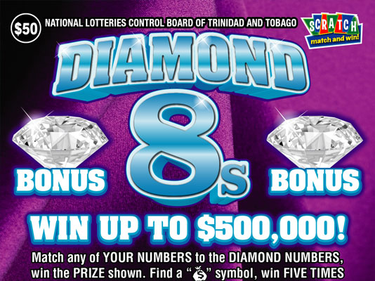 Scratch match and win game - Diamond 8s - Win up to $500,000 and other prizes