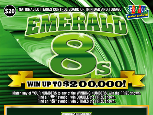 Scratch match and win game - Emerald 8s - Win up to $200,000 and other prizes