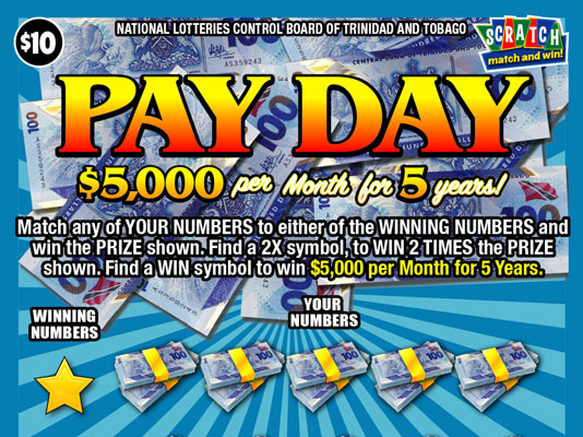Scratch match and win game - Pay Day - Win up to $5,000 per month and other prizes