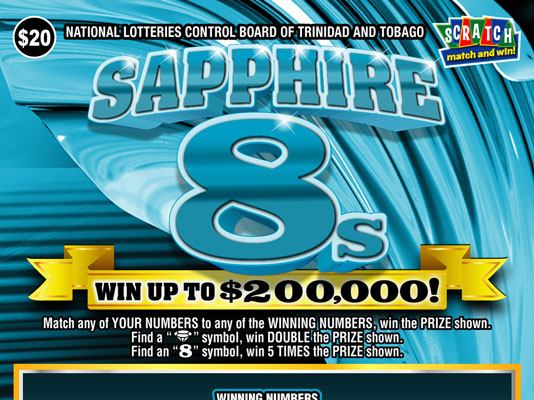 Scratch match and win game - Sapphire 8s - Win up to $200,000 and other prizes